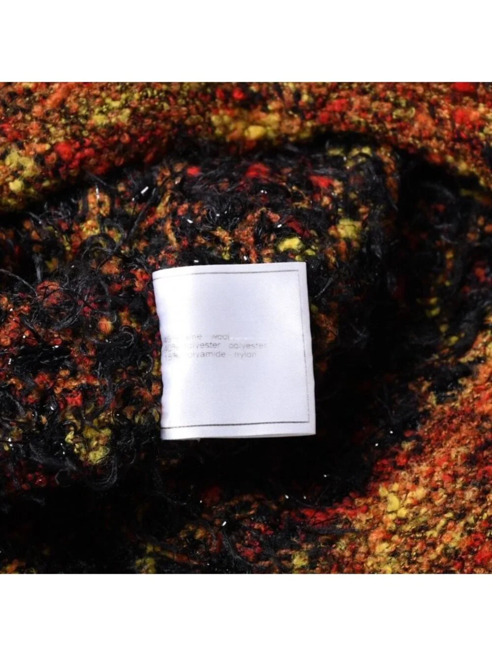Chanel V-neck Knit Sweater CC Logo Multicolor Wool